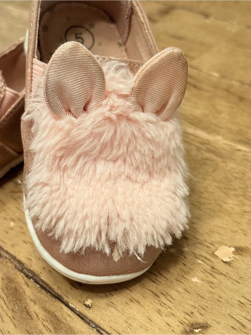 Pink Fuzzy Bunny Slip-On Shoe by Cat & Jack size toddler 5